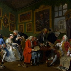 A gathering discussing current events